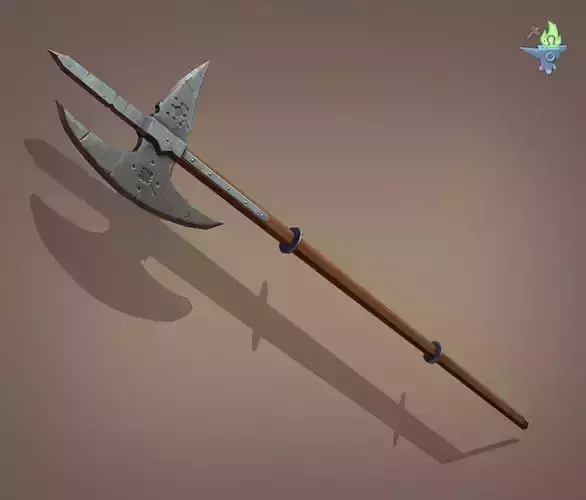 Poleaxe Halberd Low-poly 3D model