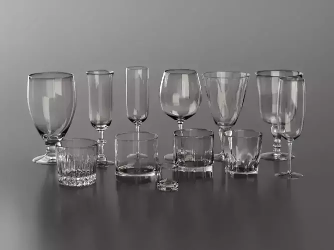 Glassware Collection for Interior Renders 3D model