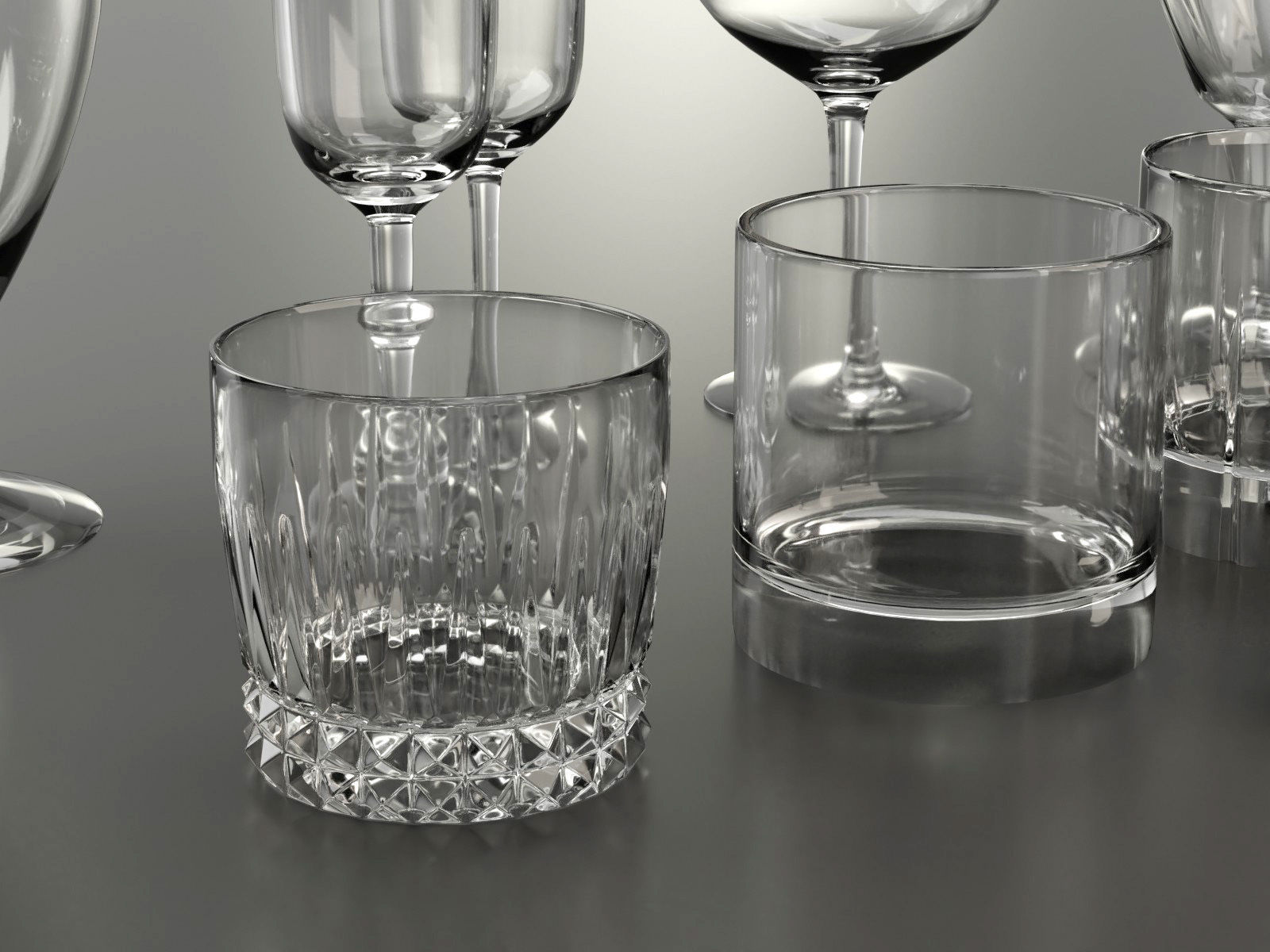 Glassware Collection for Interior Renders 3D model_3