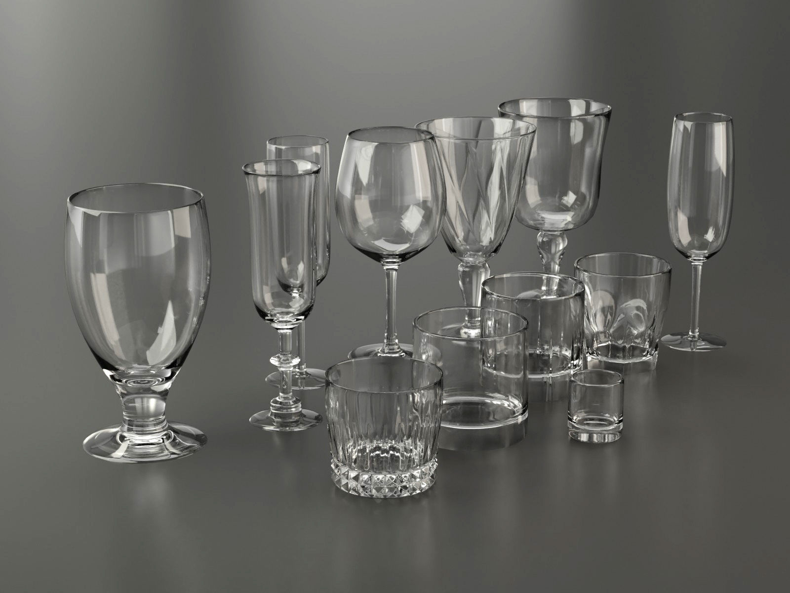 Glassware Collection for Interior Renders 3D model_1