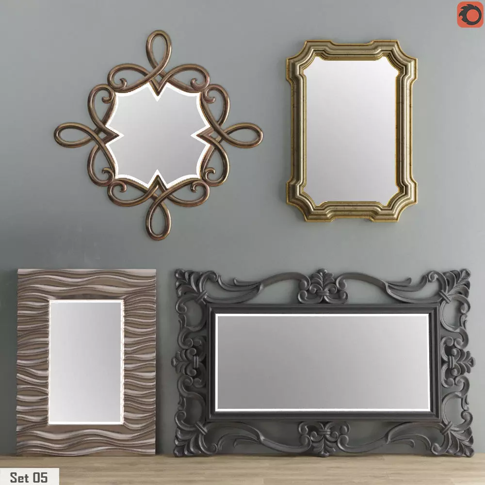 Mirror Collection Set 05 3D model_0