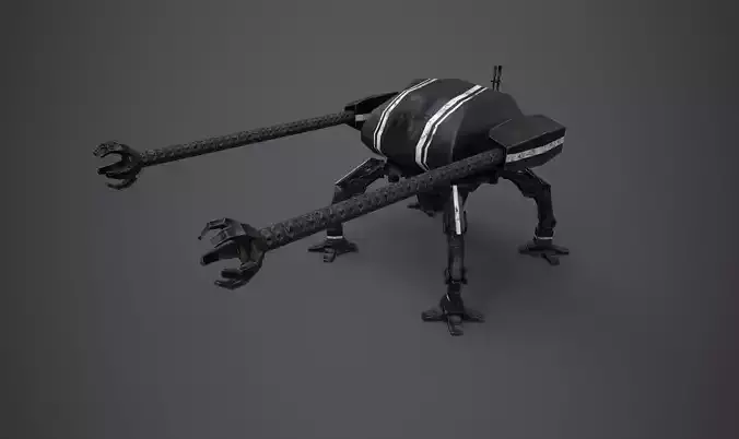 Spider robot - PBR - lowpoly Low-poly 3D model