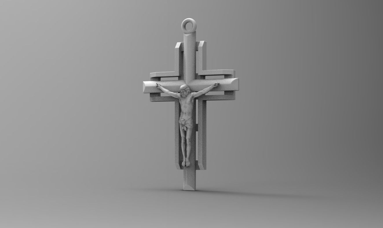 PENDANT  RELIGIOUS  CROSS 15 3D print model_2