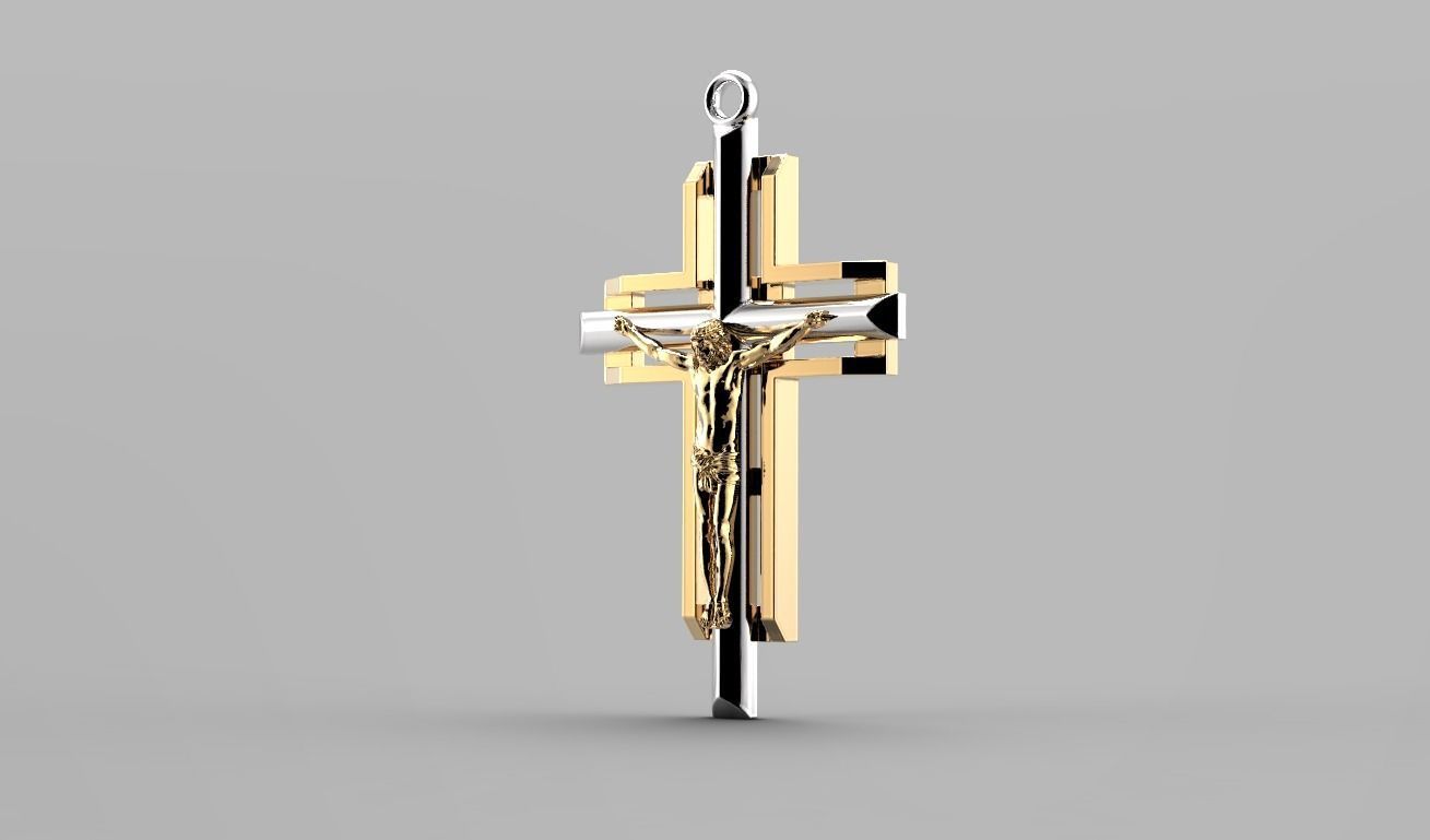 PENDANT  RELIGIOUS  CROSS 15 3D print model_8