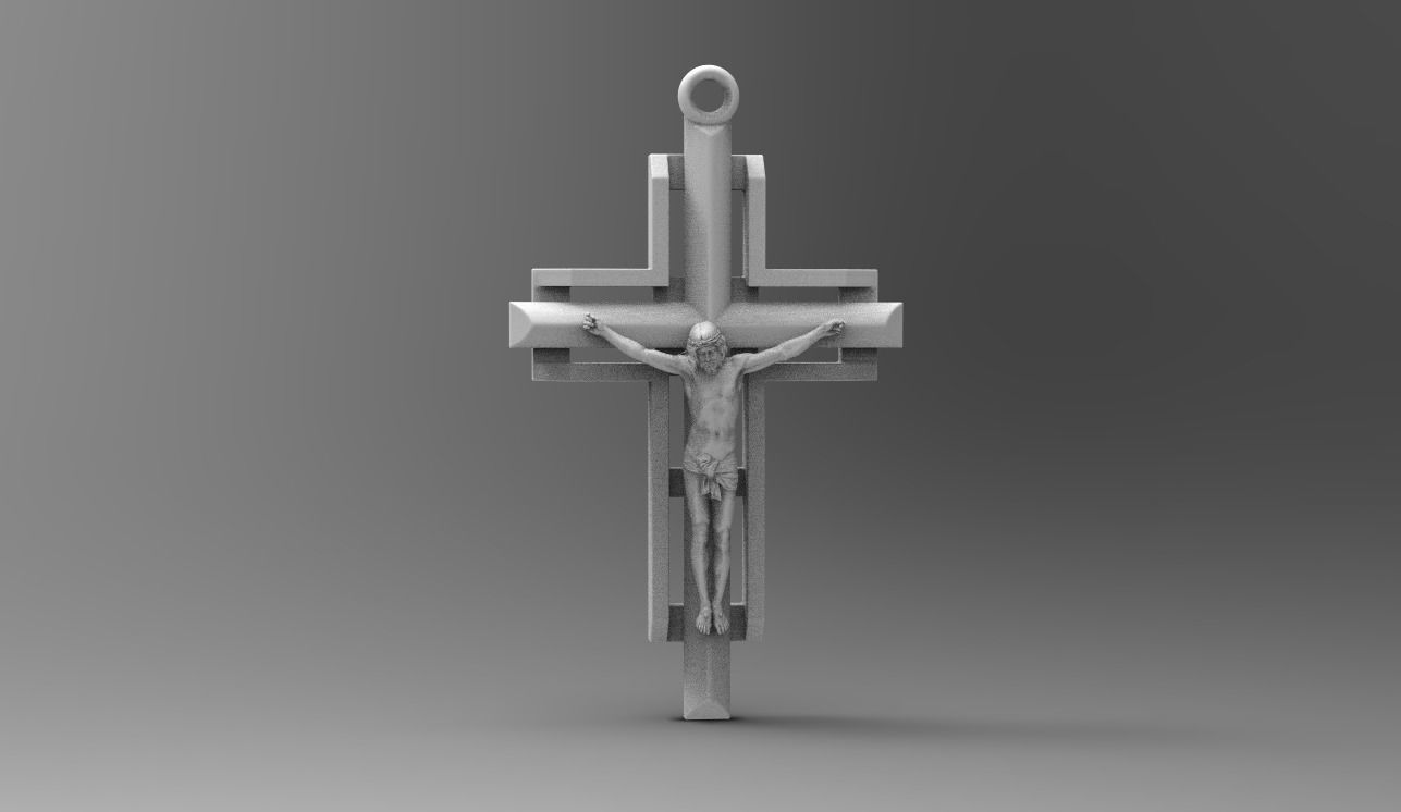 PENDANT  RELIGIOUS  CROSS 15 3D print model_1