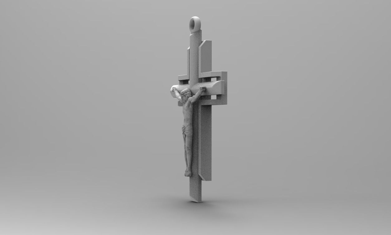 PENDANT  RELIGIOUS  CROSS 15 3D print model_3