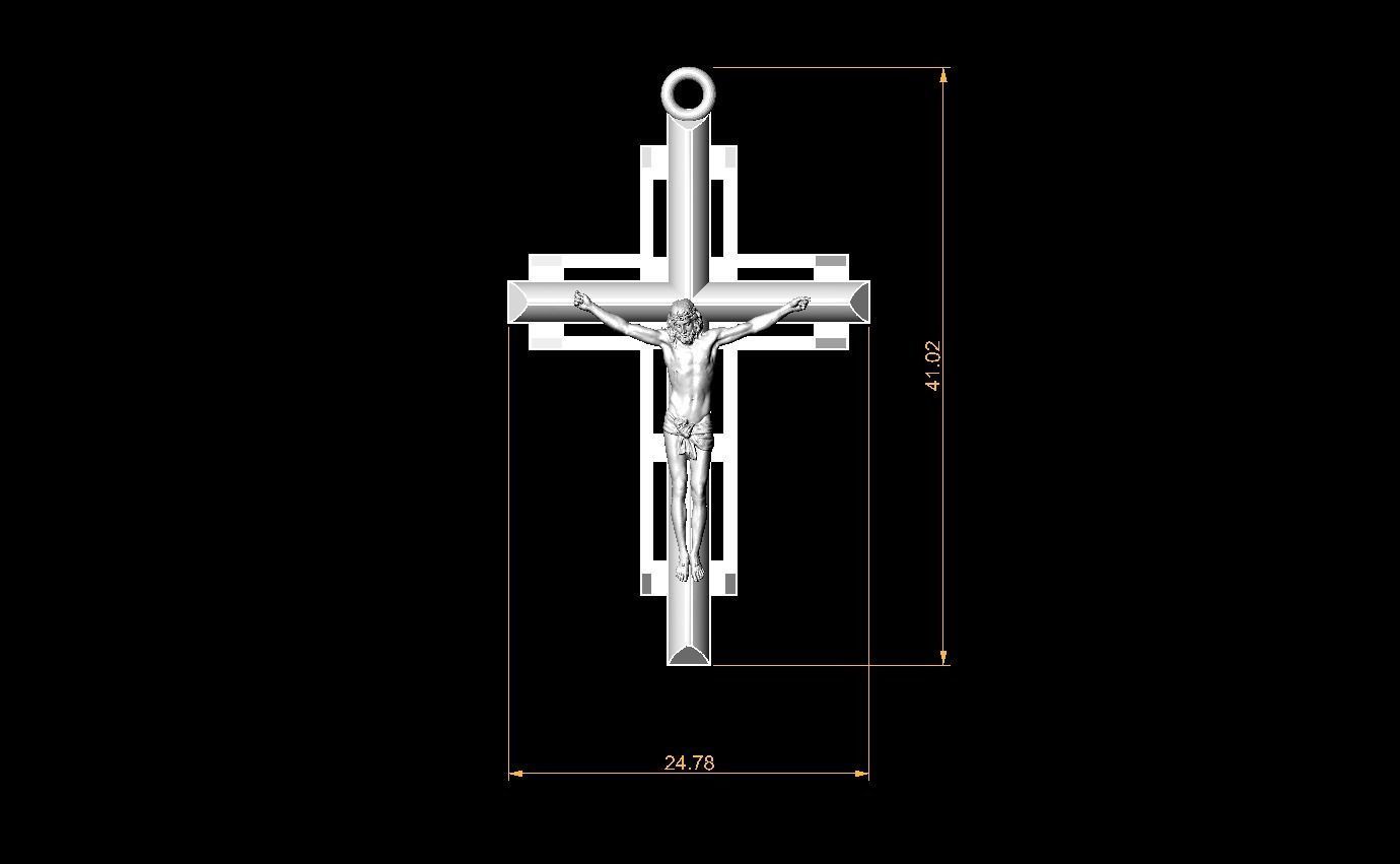 PENDANT  RELIGIOUS  CROSS 15 3D print model_13