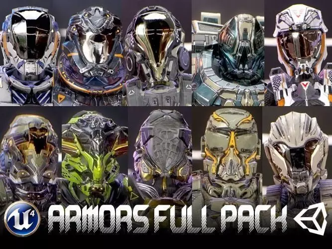 Armors Full Pack Low-poly 3D model_0
