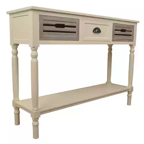 woodel table with racks