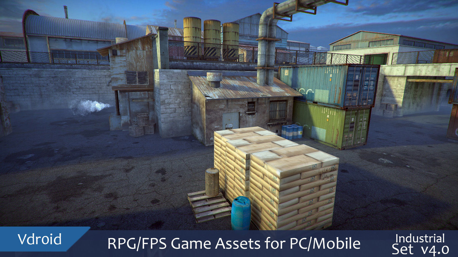 RPG FPS Game Assets for PC Mobile Industrial Set v4 Low-poly 3D model_0