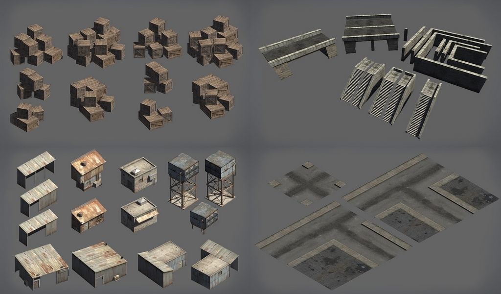 RPG FPS Game Assets for PC Mobile Industrial Set v4 Low-poly 3D model_23