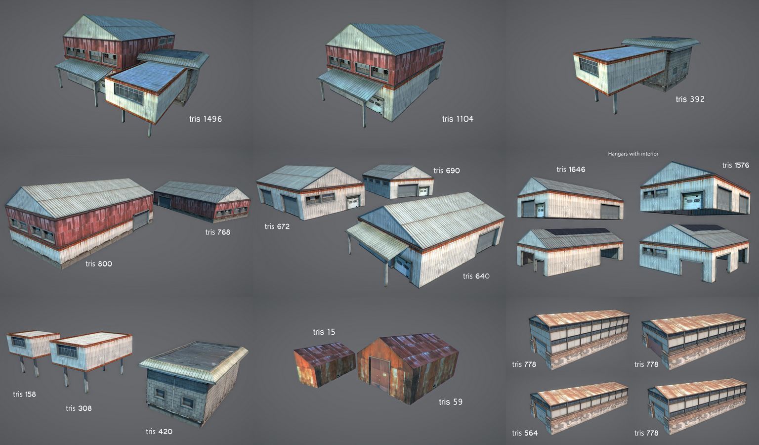 RPG FPS Game Assets for PC Mobile Industrial Set v4 Low-poly 3D model_18