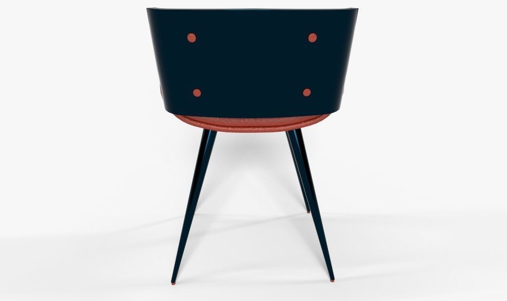 Morden Wooden Chair 3D model_3