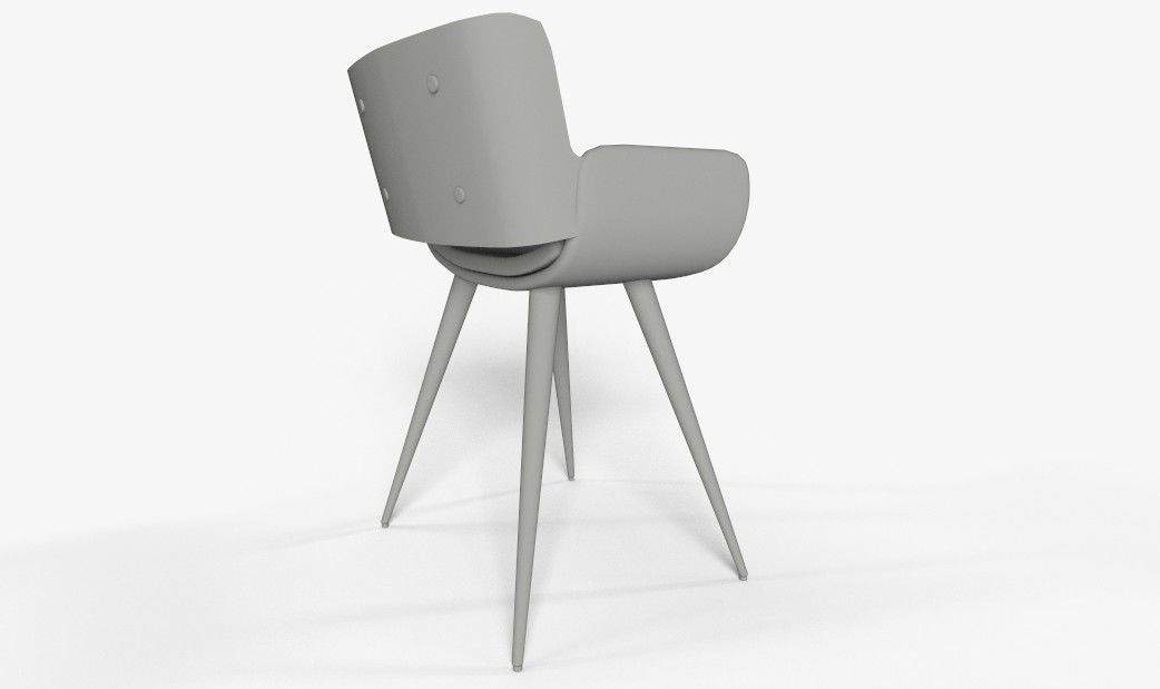 Morden Wooden Chair 3D model_5