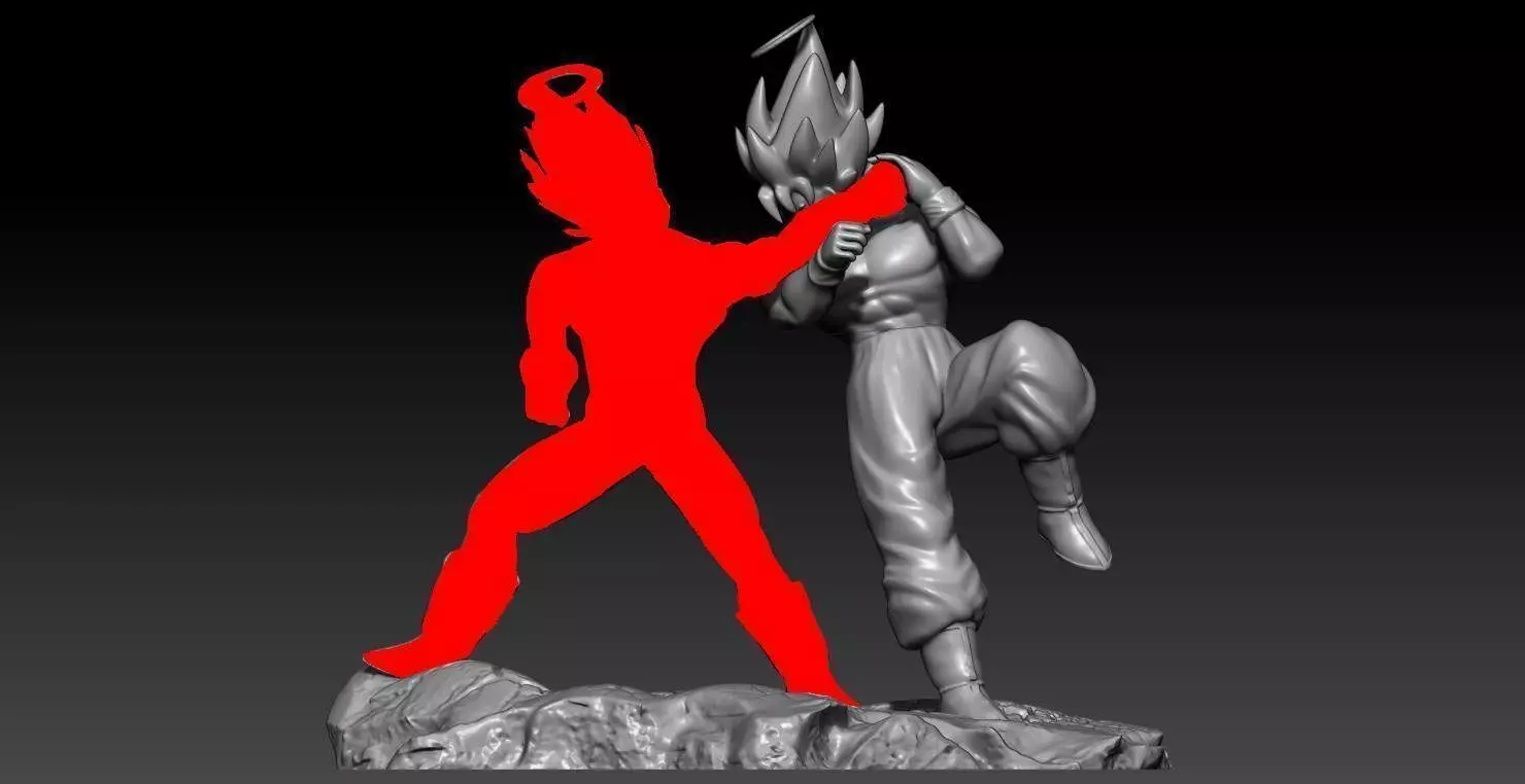 Goku VS Vegeta first part Goku 3D print model_0