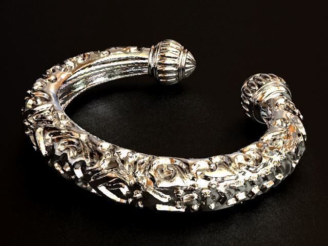 Thai Double Lotus Bracelet 3D print model_4