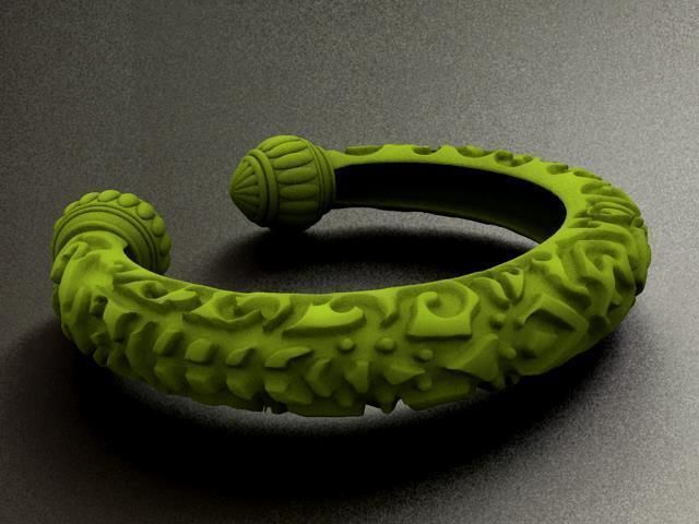 Thai Double Lotus Bracelet 3D print model_10