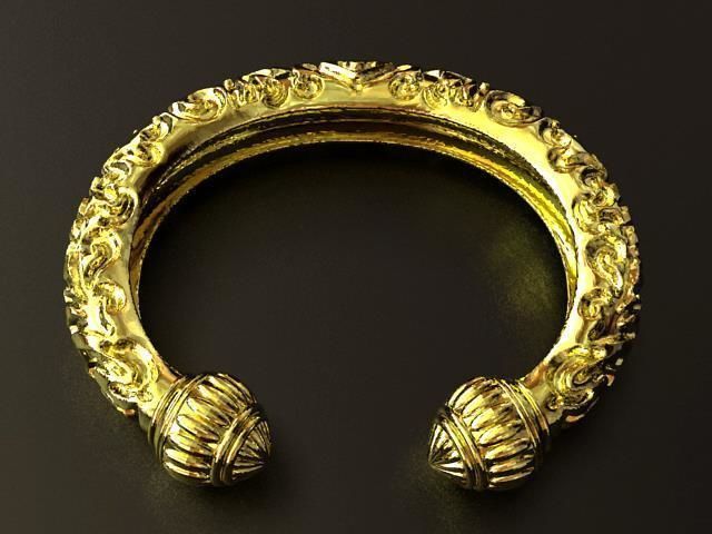 Thai Double Lotus Bracelet 3D print model_2