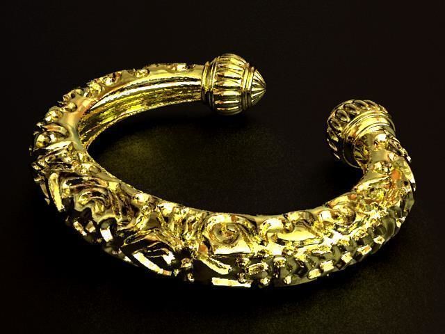 Thai Double Lotus Bracelet 3D print model_5