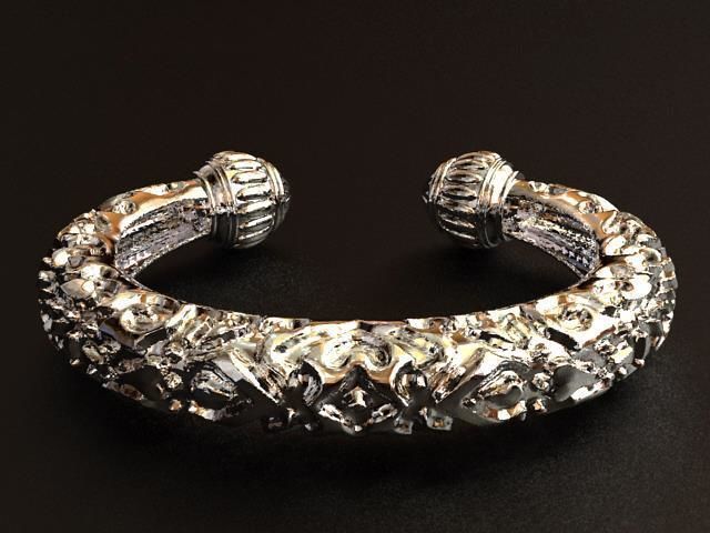 Thai Double Lotus Bracelet 3D print model_9