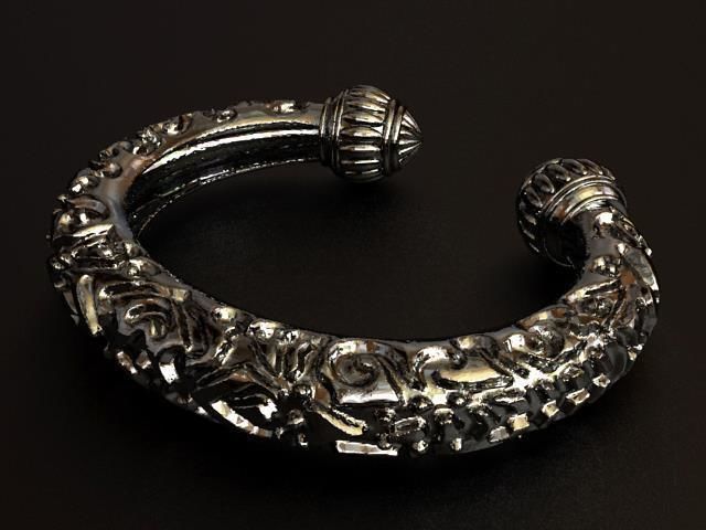 Thai Double Lotus Bracelet 3D print model_3