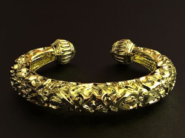 Thai Double Lotus Bracelet 3D print model_8