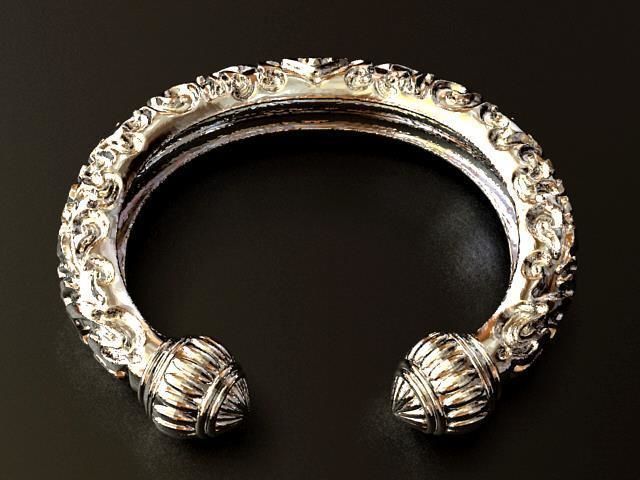 Thai Double Lotus Bracelet 3D print model_1