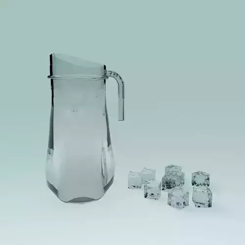clear glass water kettle with ice cubes