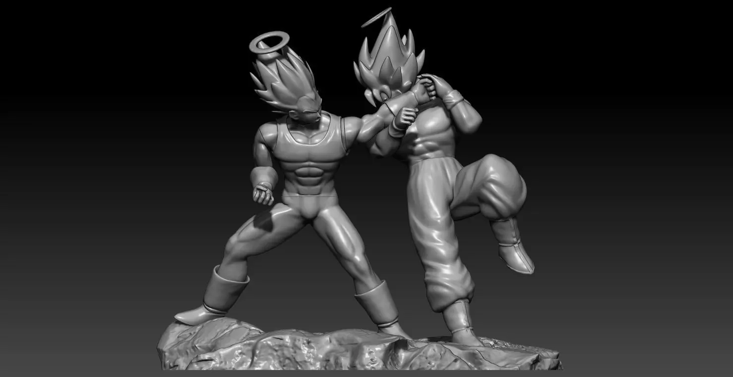 Goku VS Vegeta all 3D print model 3D print model_0