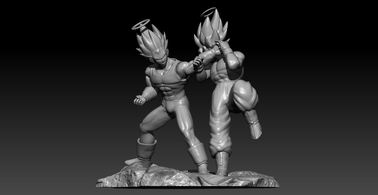 Goku VS Vegeta all 3D print model 3D print model_4