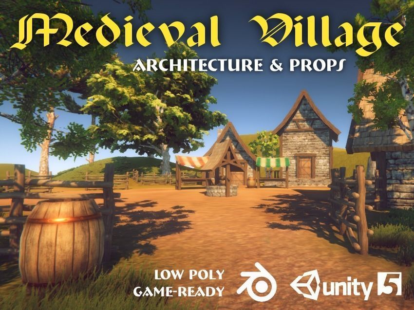 Medieval Village Pack Low-poly 3D model_0