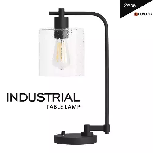 Industrial Table Lamp Low-poly 3D model