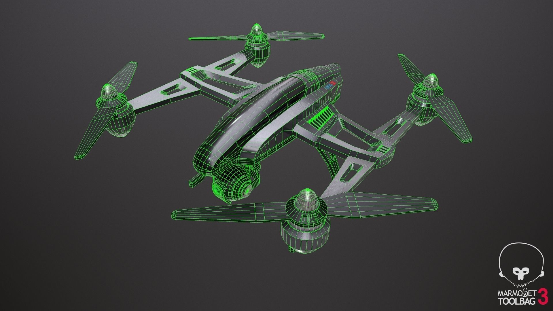 PBR QUADCOPTER DRONE Low-poly 3D model_7