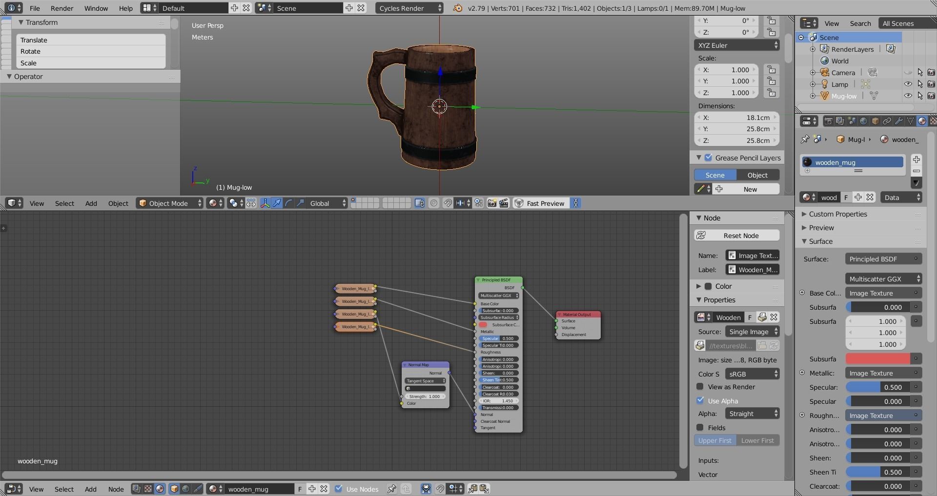 Medieval Mug Low-poly 3D model_7