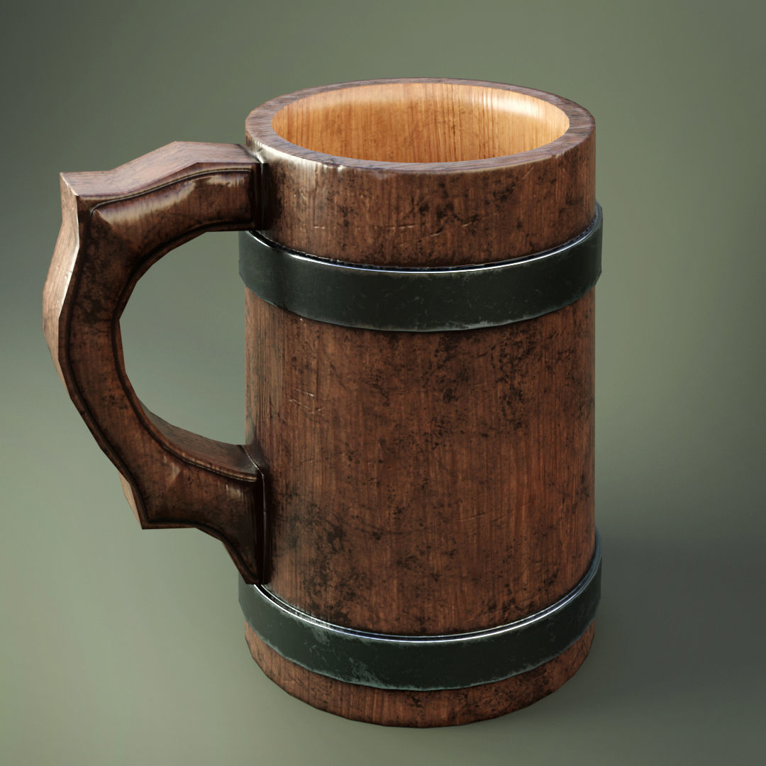 Medieval Mug Low-poly 3D model_3