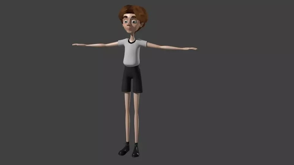 3d cartoony boy character 3D model_0