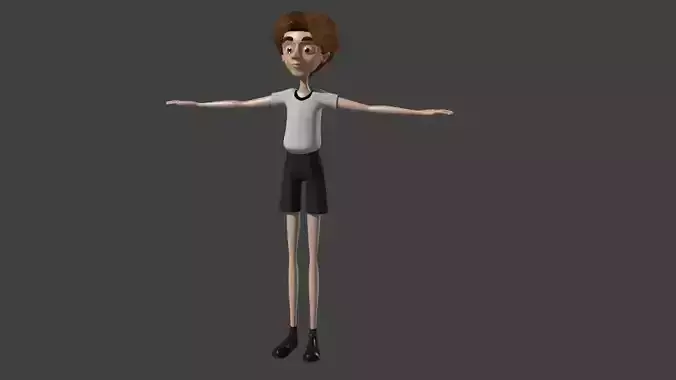 3d cartoony boy character