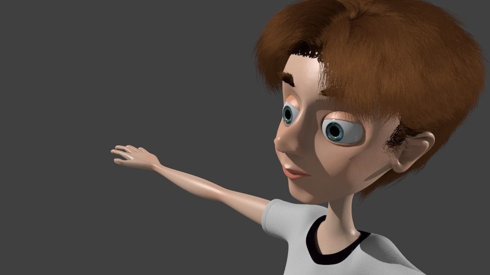 3d cartoony boy character 3D model_2