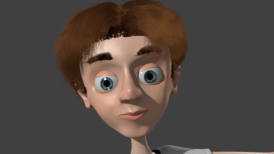 3d cartoony boy character 3D model_1