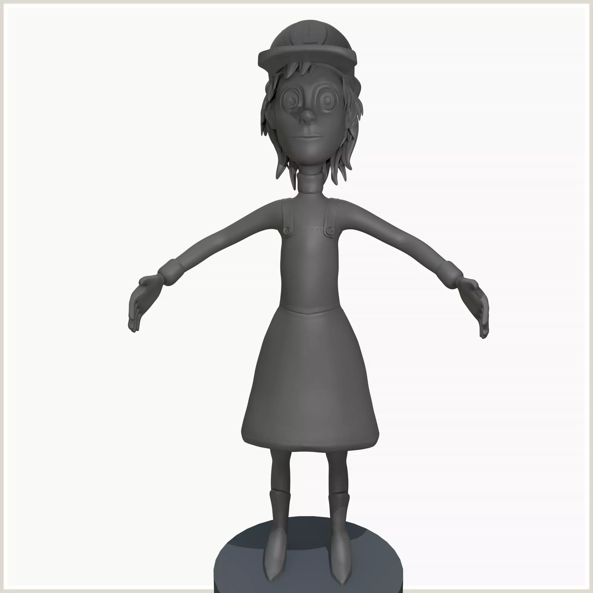 cartoon girl caricature woman 3D model