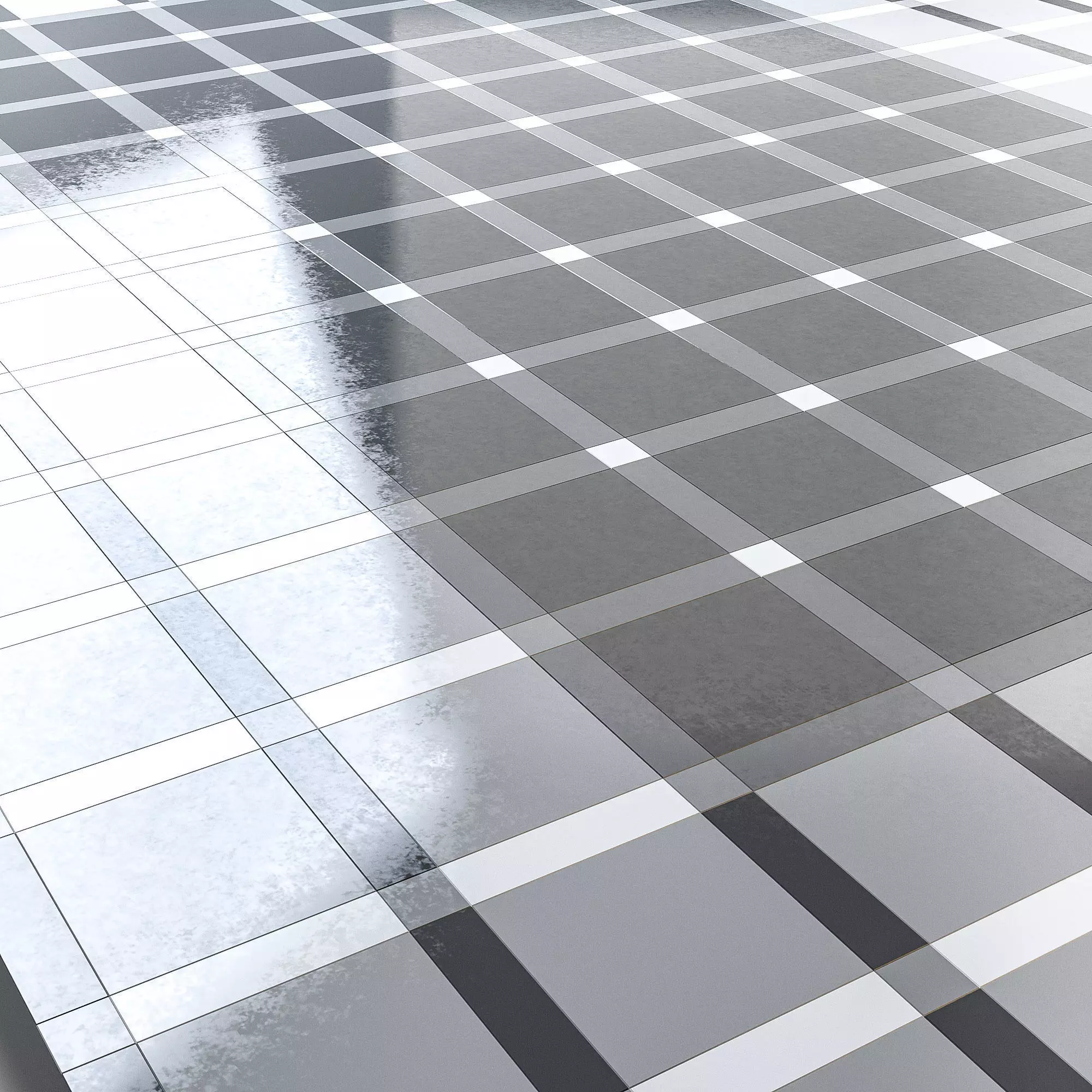 Burger King style tiled  floor 3D model_0
