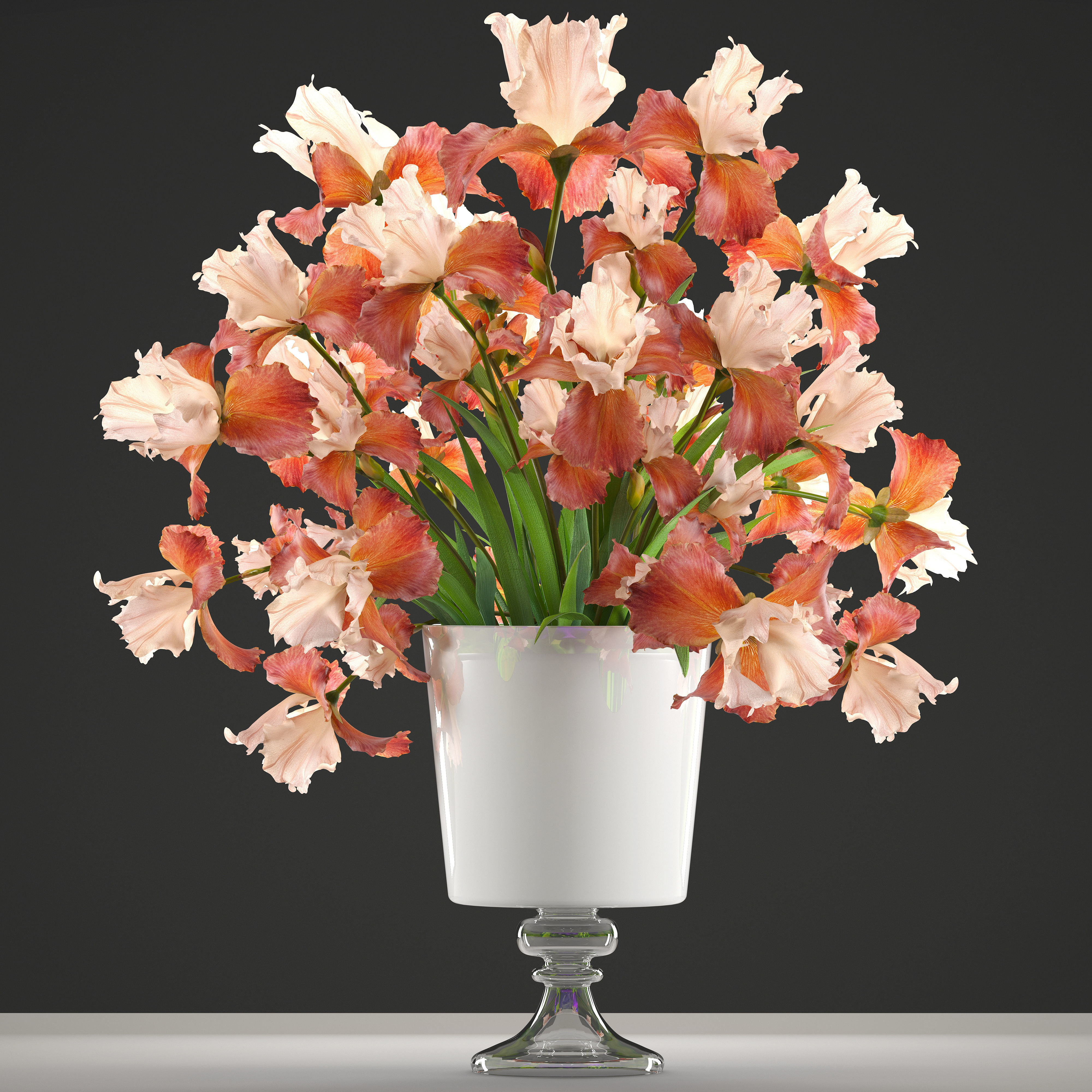 Flower bouquet iris 3D model_8