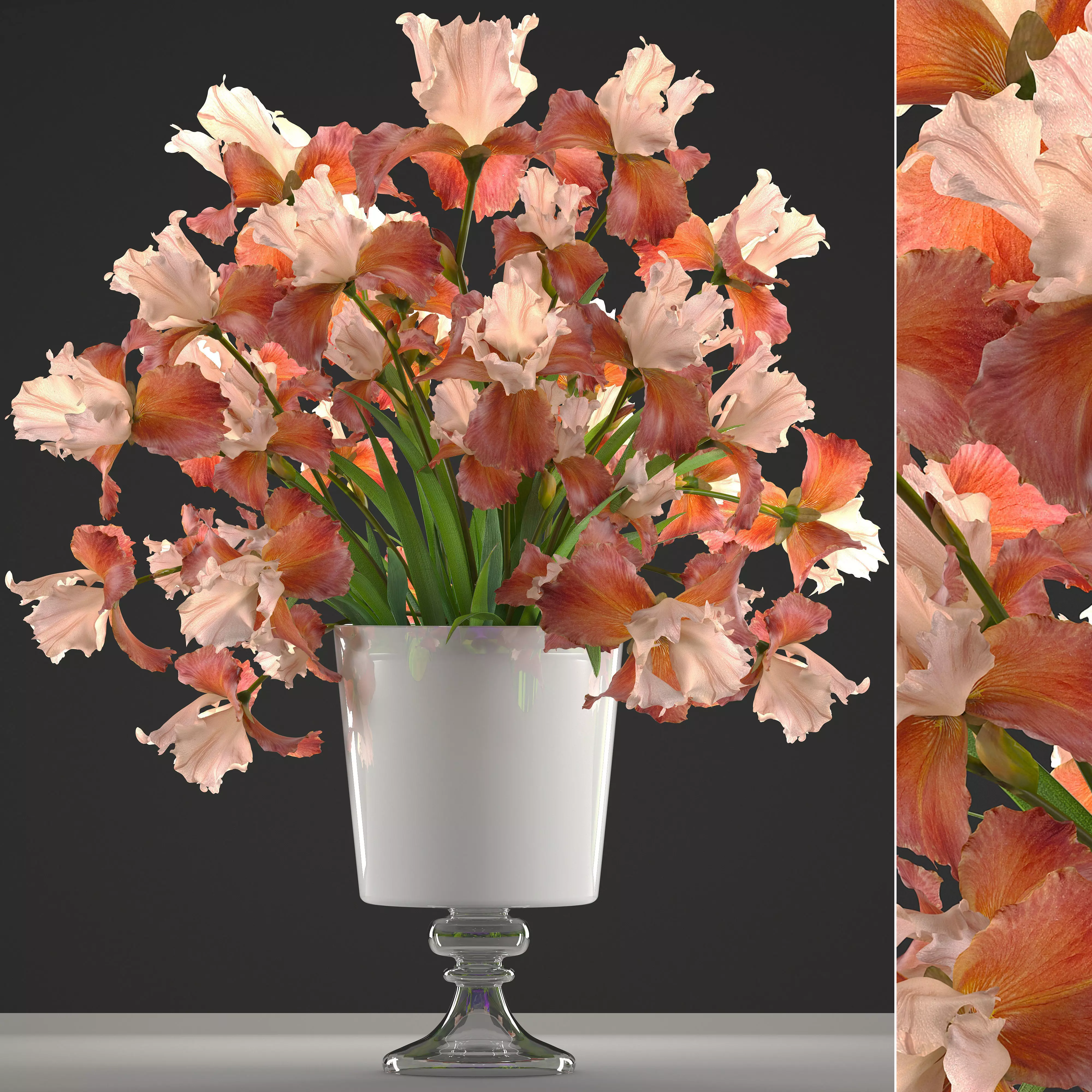 Flower bouquet iris 3D model_0