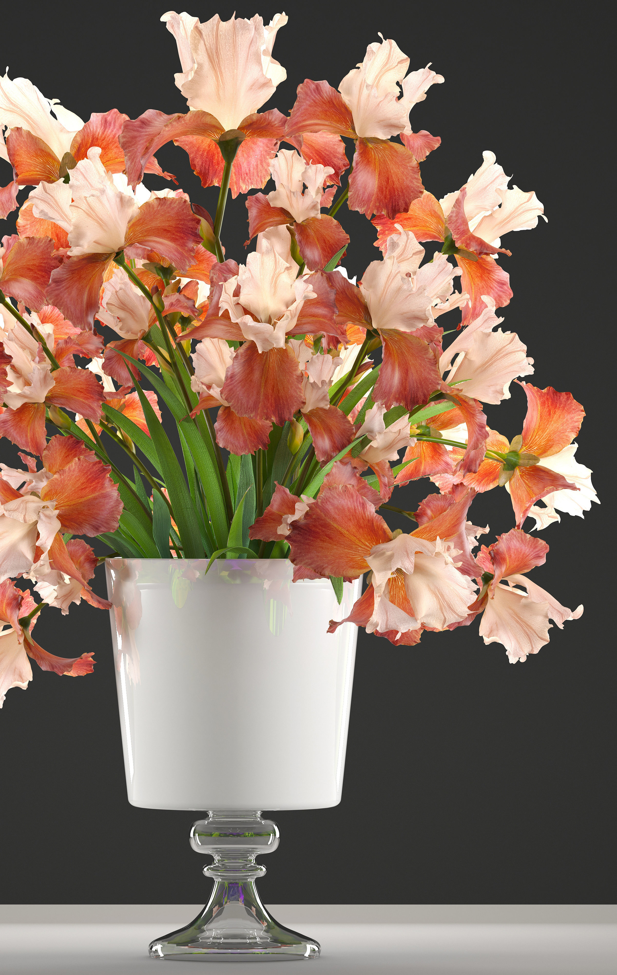 Flower bouquet iris 3D model_1