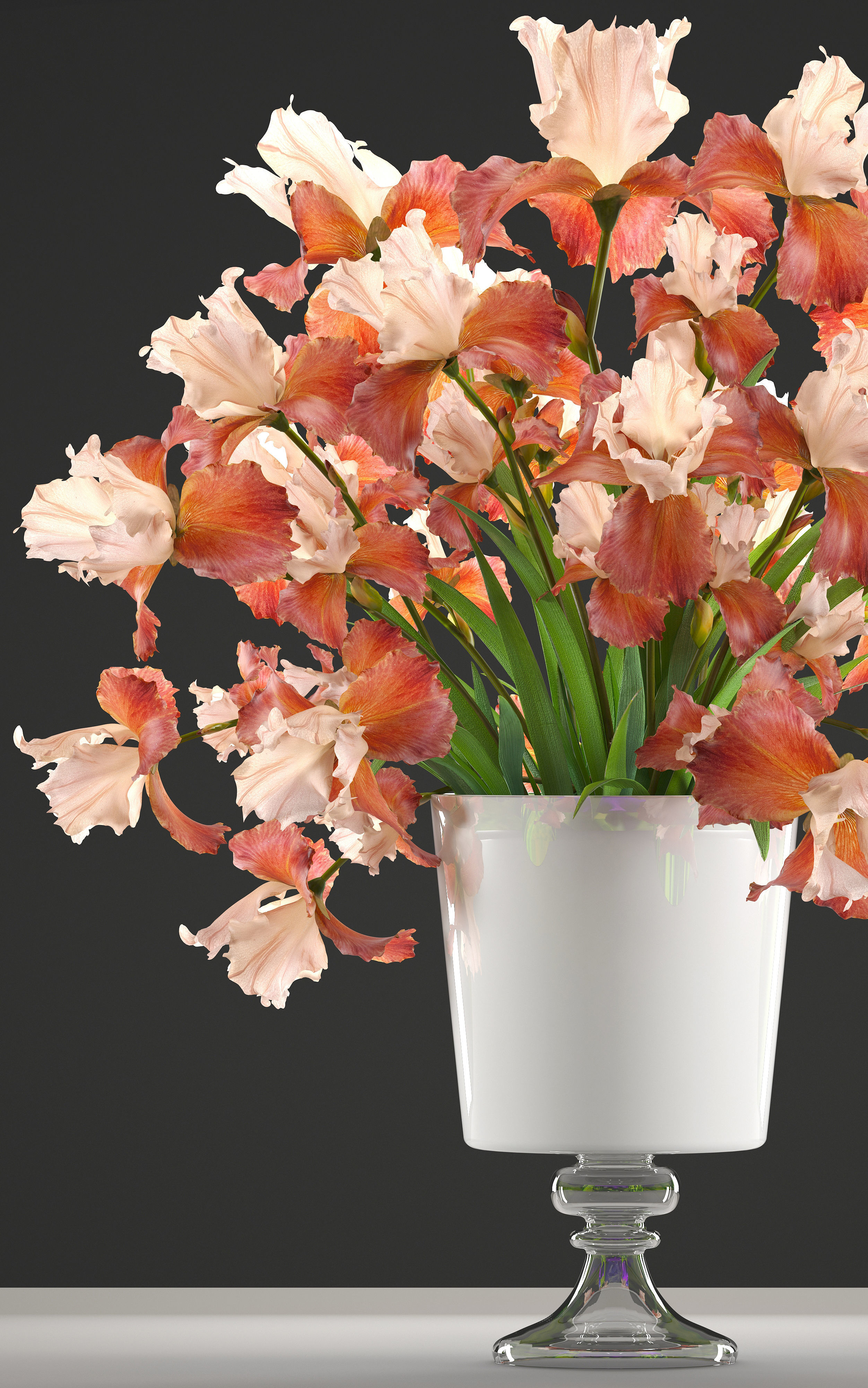 Flower bouquet iris 3D model_2