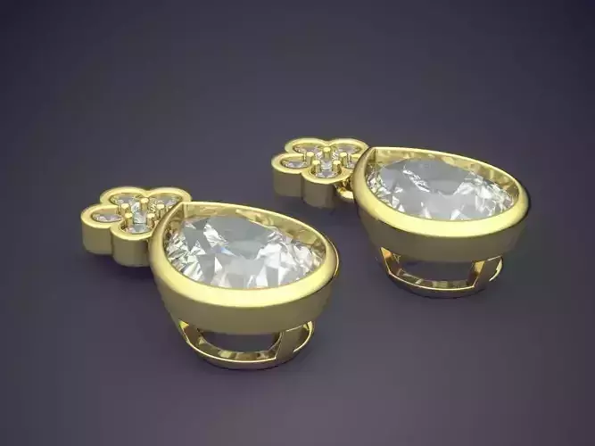 Luxurious Vintage Earrings with Diamonds