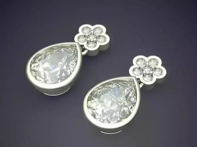 Luxurious Vintage Earrings with Diamonds