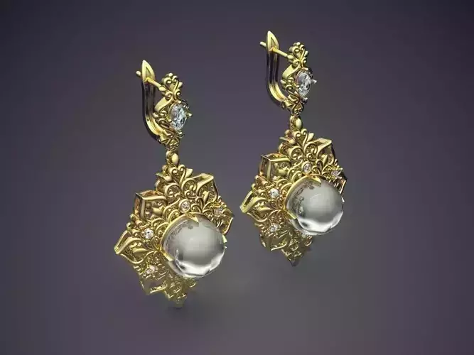 Luxurious Vintage Unique Earrings With Diamonds
