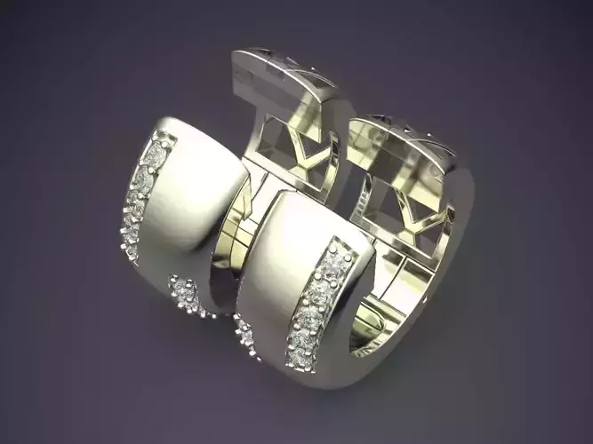 Thick Luxurious Textured Earrings with Diamonds