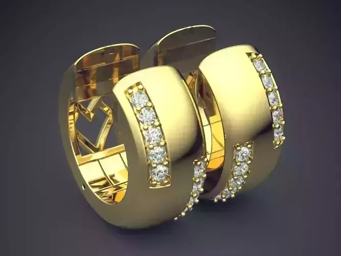 Thick Luxurious Textured Earrings with Diamonds